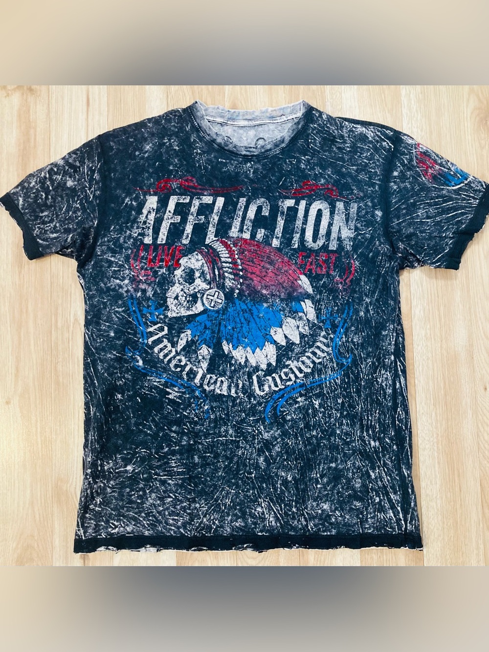 Affliction Premium Reversible Lost Souls Live Fast USA biker MMA Y2K T-shirt L